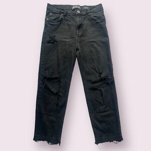 Girlish Black High Rise Distressed Straight Jeans 29